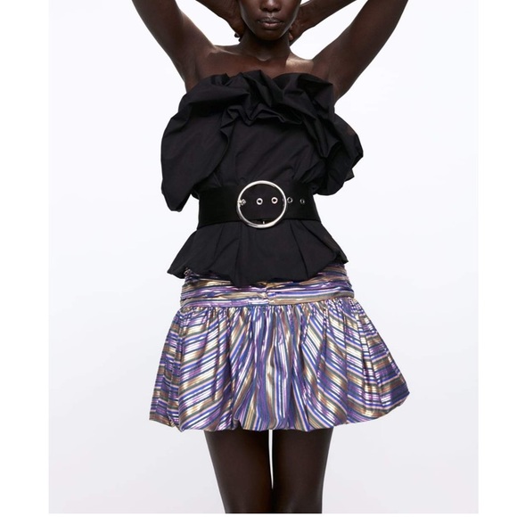 Zara Vibrant Striped Mini Skirt - Picture 3 of 13